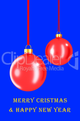 Christmas card with glass balls