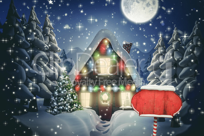 Composite image of santa sign