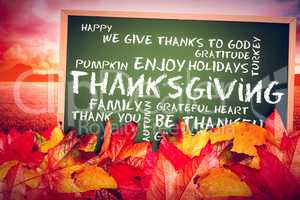 Composite image of thanksgiving words