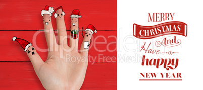 Composite image of christmas caroler fingers