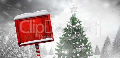 Composite image of santa sign