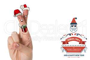 Composite image of christmas fingers