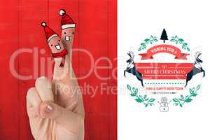 Composite image of christmas fingers