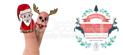 Composite image of christmas fingers
