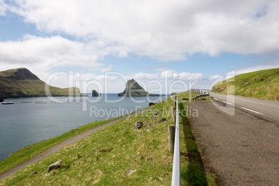 The island Gasholmur on the Faroe Islands