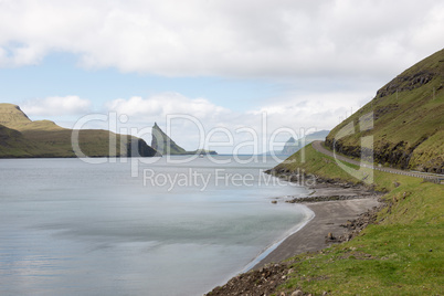 The island Gasholmur on the Faroe Islands