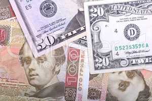 Ukrainian hryvnia and the american dollars