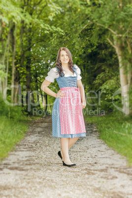 woman in bavarian traditional dirndl