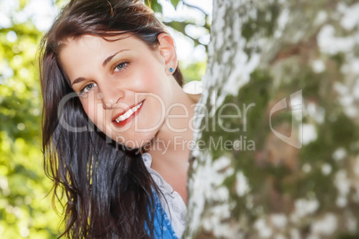 woman in bavarian traditional dirndl