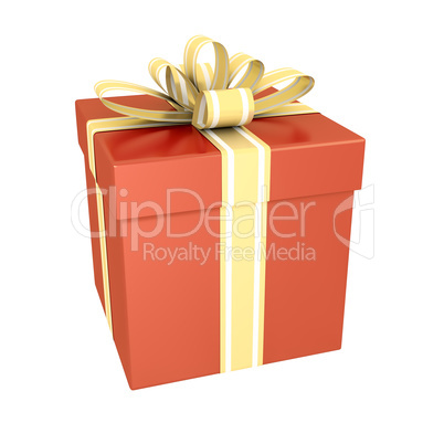 red gift box isolated on white