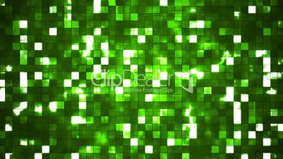 Broadcast Twinkling Firey Light Squares, Green, Abstract, Loopable, HD