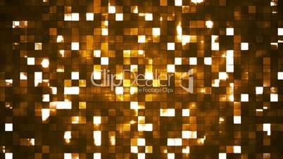 Broadcast Twinkling Firey Light Squares, Orange Golden, Abstract, Loopable, HD