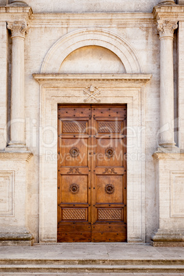 Wooden Door in Pienza Italy