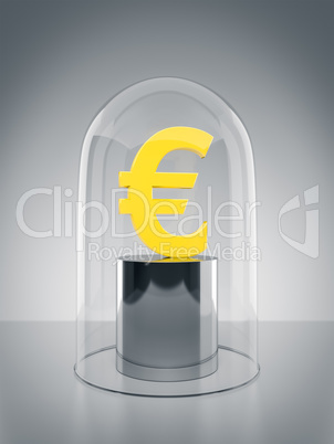 Glas Dome with Euro sign