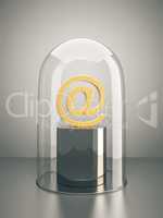 email under a glass dome