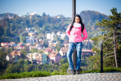 Young woman posing outdoor in autumn