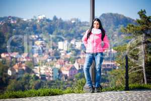 Young woman posing outdoor in autumn