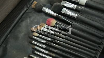 Different cosmetic brushes for makeup