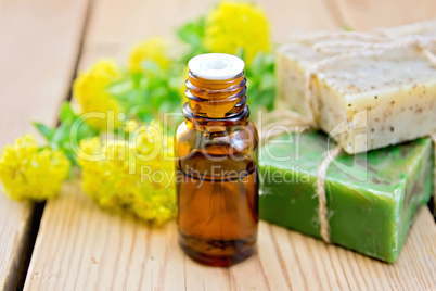 Oil and soap with Rhodiola rosea on board