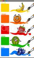 main colors with cartoon fruits