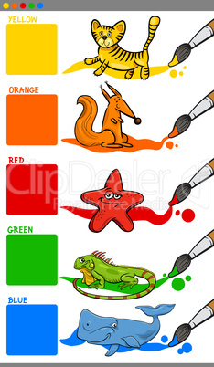 main colors with cartoon animals
