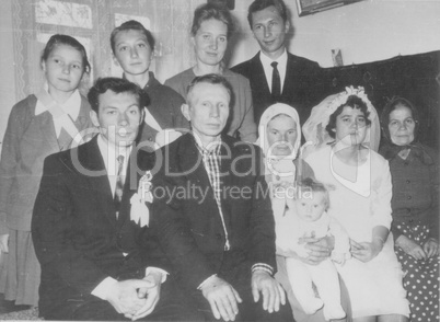 Retro photo wedding, 1963