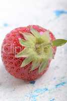 Close up of Korea strawberry with green leaves