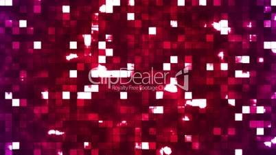 Broadcast Twinkling Firey Light Squares, Red Magenta, Abstract, Loopable, HD
