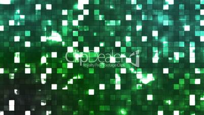 Broadcast Twinkling Firey Light Squares, Green, Abstract, Loopable, HD