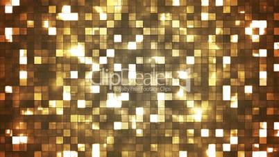 Broadcast Twinkling Firey Light Squares, Brown Golden, Abstract, Loopable, HD