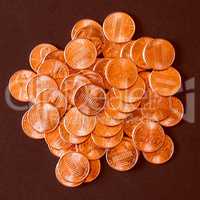 Retro look Dollar coins 1 cent wheat penny cent