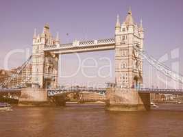 Retro looking Tower Bridge in London