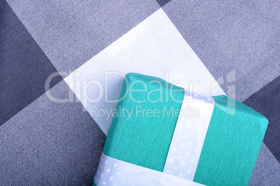 holiday Green gift box with white ribbon