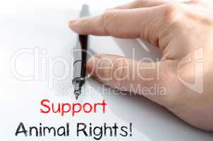Support animal rights text concept