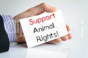 Support animal rights text concept