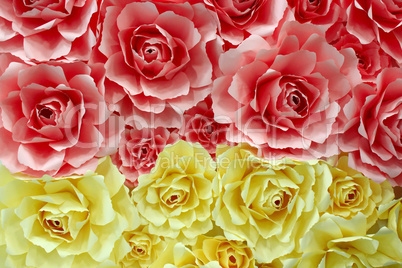 roses made from colored paper
