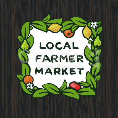 - Local farmer market, farm logo design, vector illustration.