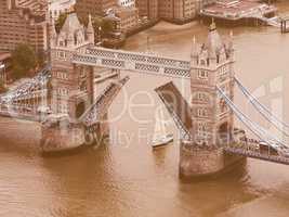 Retro looking Aerial view of London