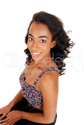 Close-up of a African American woman.