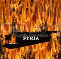 map of Syria on fire