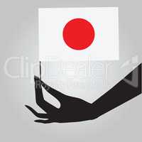Hand with Japan flag