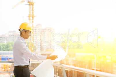 Indian site contractor engineer working