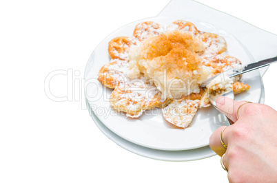 Bergisch Waffles  against white background.