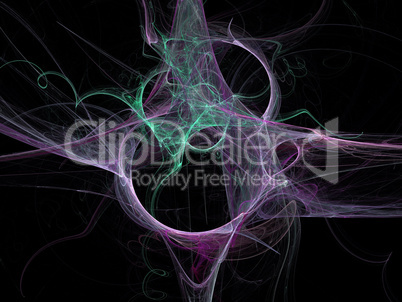 image of one Digital Fractal on Black Color