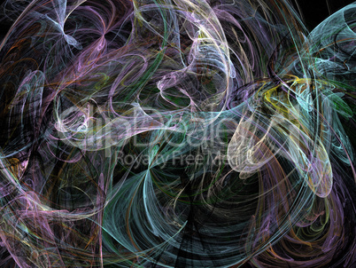 image of one Digital Fractal on Black Color