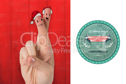 Composite image of christmas fingers