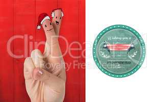 Composite image of christmas fingers