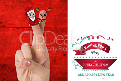 Composite image of christmas fingers