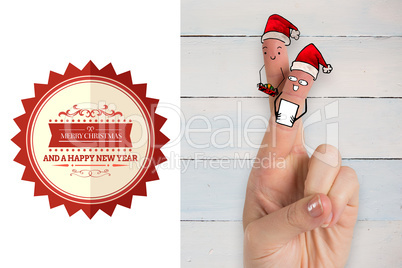 Composite image of christmas fingers