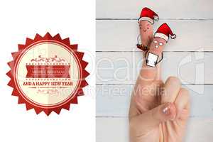 Composite image of christmas fingers